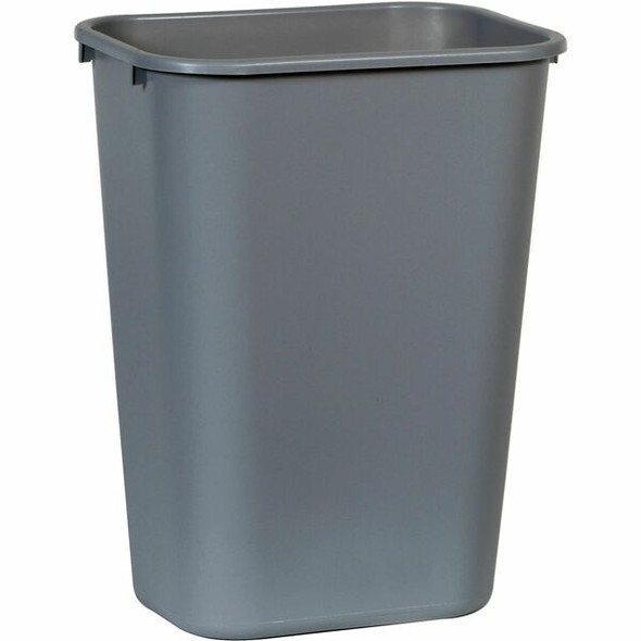 Rubbermaid Commercial 41 QT Large Deskside Wastebasket - 10.25 gal Capacity - Rectangular - Durable, Dent Resistant, Rust Resistant, Easy to Clean - 20" Height x 11.3" Width x 15.3" Depth - Plastic - Gray - 1 Each