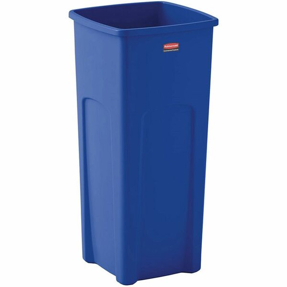 Rubbermaid Commercial Untouchable Square Container - 23 gal Capacity - Square - 32.9" Height x 16.5" Width x 15.5" Depth - Resin - Blue - 4 / Carton