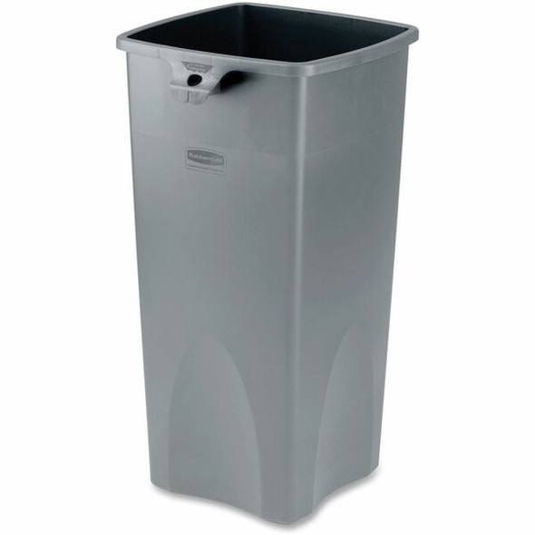 Rubbermaid Commercial Untouchable Square Container - 23 gal Capacity - Square - 31" Height x 15.5" Width x 16.5" Depth - Plastic - Gray - 1 Each