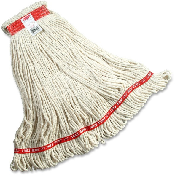 Rubbermaid Commercial Web Foot Wet Mop - Yarn, Cotton, Synthetic Fiber - 6 / Carton