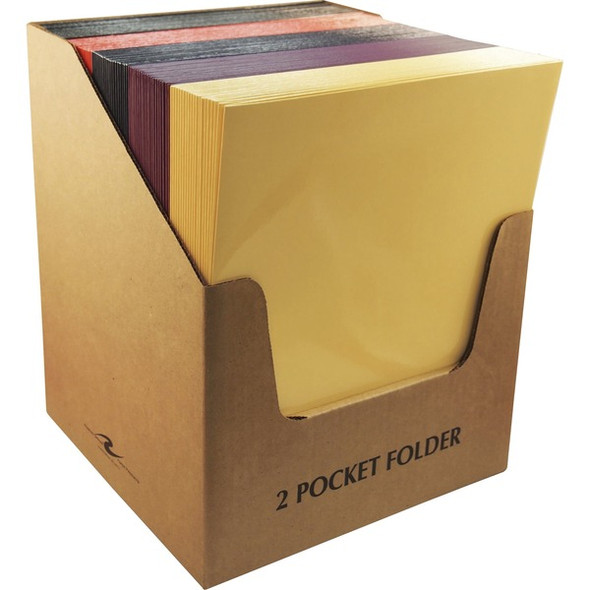 Roaring Spring Letter Pocket Folder - 8 1/2" x 11" - 50 Sheet Capacity - 2 Internal Pocket(s) - Assorted - 100 / Carton