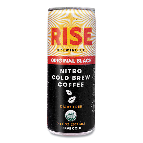 Nitro Cold Brew Latte, Original Black, 7 oz Can, 12/Carton