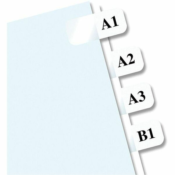 Redi-Tag Laser Printable Index Tabs - 675 Blank Tab(s) - 1" Tab Height x 0.43" Tab Width - Self-adhesive, Permanent - White Tab(s) - 675 / Pack
