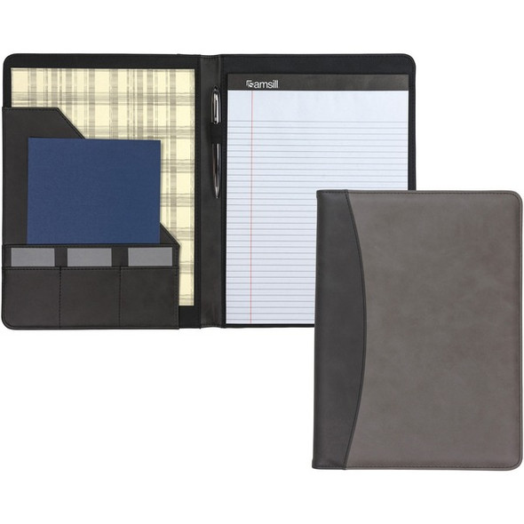 Samsill 71650 Pad Folio - Black, Gray - 1 Each