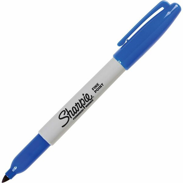 Sharpie Pen-style Permanent Marker - Fine Marker Point - Blue Alcohol Based Ink - 36 / Pack
