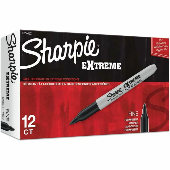 Sharpie Extreme Permanent Markers - Fine Marker Point - 1.1 mm Marker Point Size - Black - 1 / Box