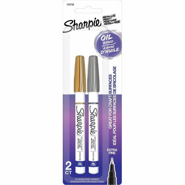 Sharpie Oil-Based Paint Markers - Extra Fine Marker Point - Assorted Oil Based Ink - 2 / Pack