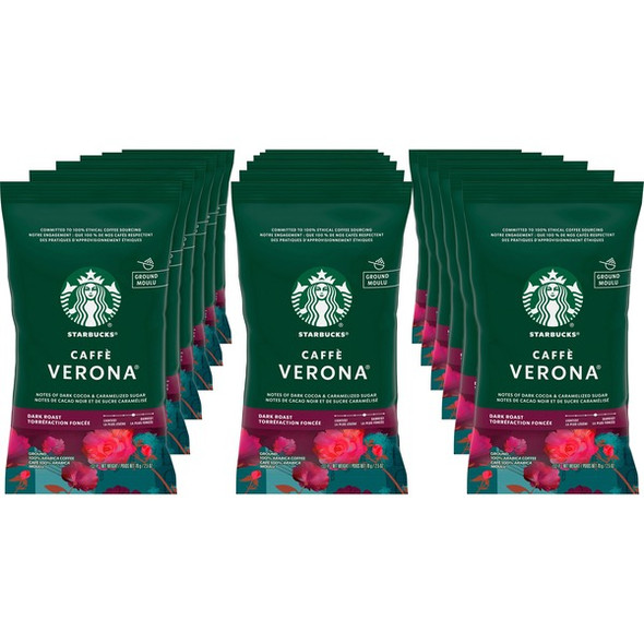 Starbucks Caffe Verona Coffee - Dark - 2.5 oz Per Pouch - 18 / Box