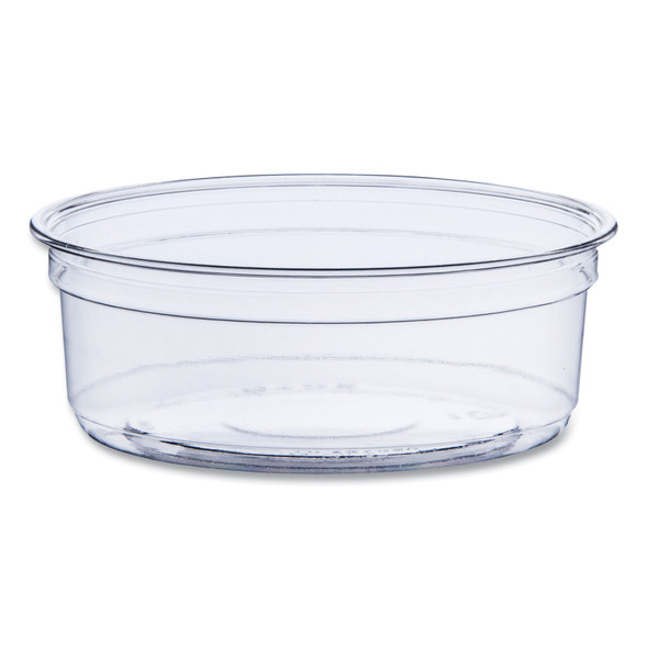 Bare Eco-Forward RPET Deli Containers, ProPlanet Seal, 8 oz, 4.6" Diameter x 1.8"h, Clear, Plastic, 500/Carton