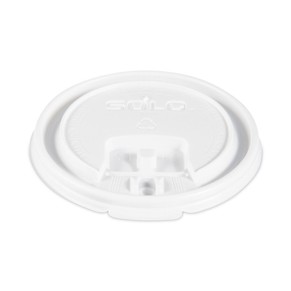 Lift Back and Lock Tab Lids for Paper Cups, Fits 8 oz Cups, White, 100/Sleeve, 10 Sleeves/Carton