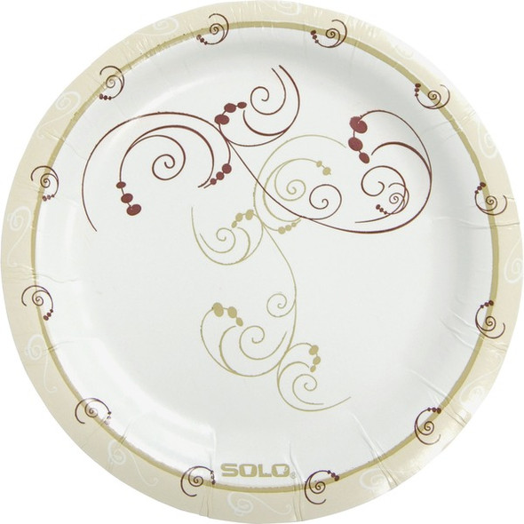 Solo Symphony 6" Mediumweight Paper Plates - Symphony - Natural - Paper Body - 125 / Pack