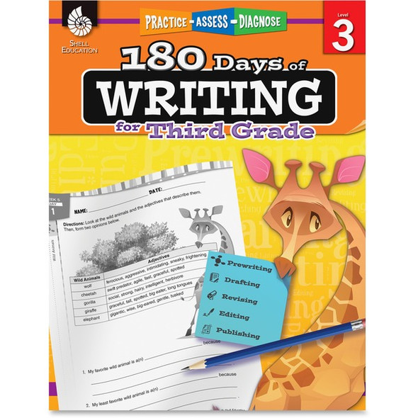 Shell Education 3rd Grade 180 Days of Writing Book Printed Book - 216 Pages - Shell Educational Publishing Publication - Book - Grade 3