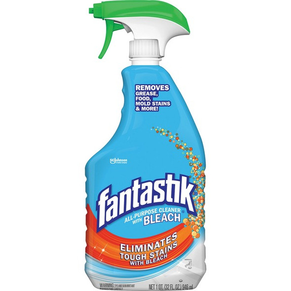 fantastik&reg; All-purpose Cleaner with Bleach - 32 fl oz (1 quart) - Fresh Clean Scent - 8 / Carton - Clear