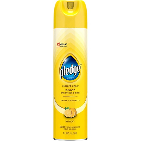 Pledge Expert Care Enhancing Polish - Spray - 9.7 fl oz (0.3 quart) - Lemon Scent - 1 Each - Yellow