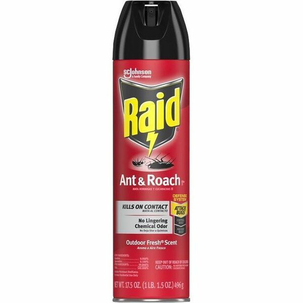 Raid Ant & Roach Killer Spray - Spray - Kills Ants, Cockroaches, Silverfish, Water Bugs, Palmetto Bug, Carpet Beetle, Earwig, Spider, Lady Beetle, Black Widow Spider, Crickets, ... - 17.50 fl oz - Red - 1 Each