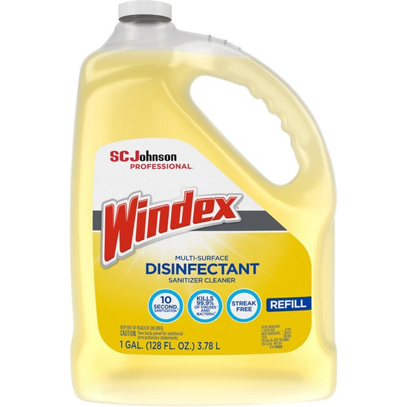 Windex&reg; Multi-Surface Disinfectant Sanitizer Cleaner - 128 fl oz (4 quart)Bottle - 1 Each - Disinfectant - Yellow