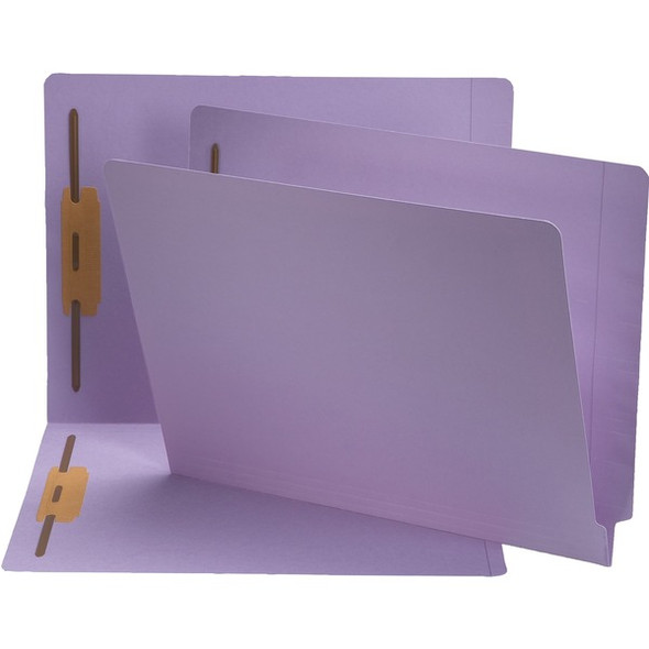 Smead Straight Tab Cut Letter Recycled Fastener Folder - 8 1/2" x 11" - 2 x 2B Fastener(s) - 2" Fastener Capacity - Lavender - 10% Recycled - 50 / Box