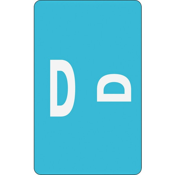 Smead AlphaZ ACCS Color-Coded Labels - "D" - 1" Width x 1 5/8" Length - Light Blue - 10 / Sheet - 100 / Pack