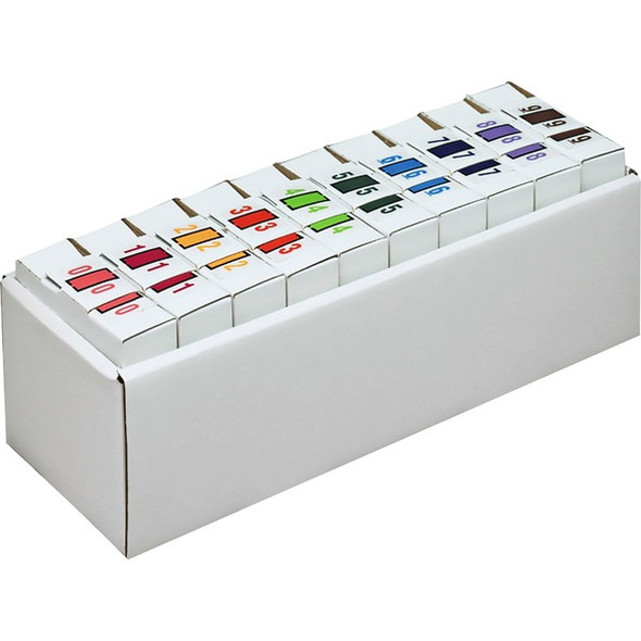 Smead BCCRN Bar-Style Color-Coded Labels - "Number" - 1 1/4" Width x 1" Length - Assorted - 5000 / Box
