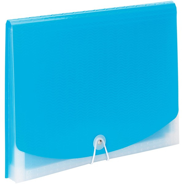 Smead Letter Expanding File - 8 1/2" x 11" - 7 Pocket(s) - 6 Divider(s) - Multi-colored, Teal, Clear - 1 Each