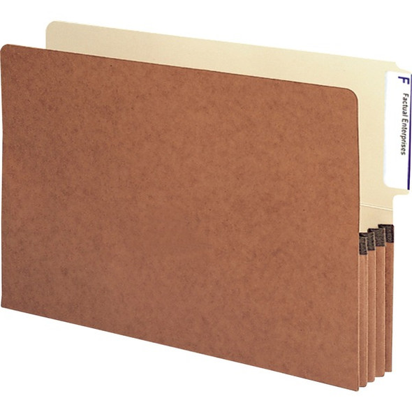 Smead Legal Recycled File Pocket - 8 1/2" x 14" - 3 1/2" Expansion - End Tab Location - Top Tab Position - Redrope - Redrope - 30% Recycled - 10 / Box