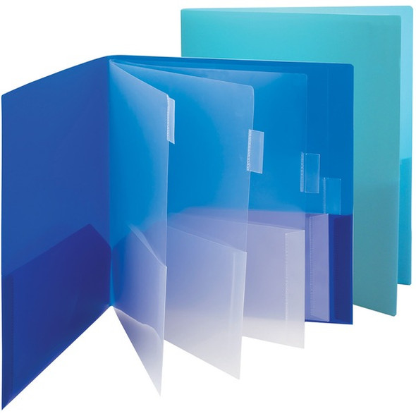 Smead 10-Pocket Subject Folder - Letter - 8 1/2" x 11" Sheet Size - Polypropylene - Assorted