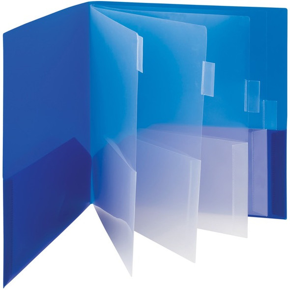 Smead Letter Pocket Folder - 8 1/2" x 11" - 10 Pocket(s) - Dark Blue, Teal - 15 / Carton