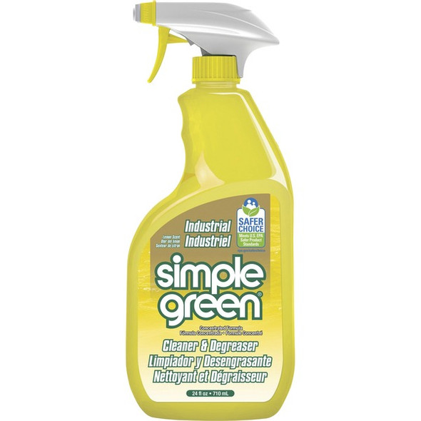 Simple Green Industrial Cleaner/Degreaser - Concentrate - 24 fl oz (0.8 quart) - Lemon Scent - 12 / Carton - Non-toxic - Lemon