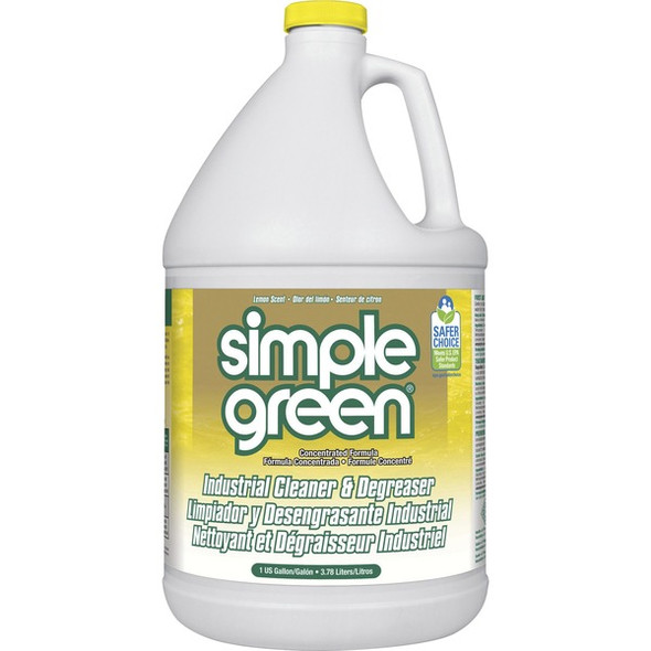 Simple Green Industrial Cleaner/Degreaser - Concentrate - 128 fl oz (4 quart) - Lemon Scent - 6 / Carton - Lemon