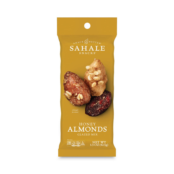 Glazed Mixes, Honey Glazed Almond, 1.5 oz, 18/Carton