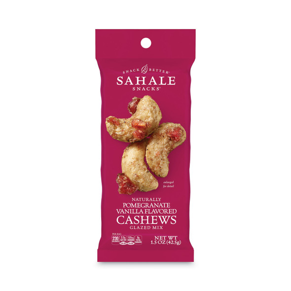 Glazed Mixes, Cashew Pom Vanilla, 1.5 oz, 18/Carton