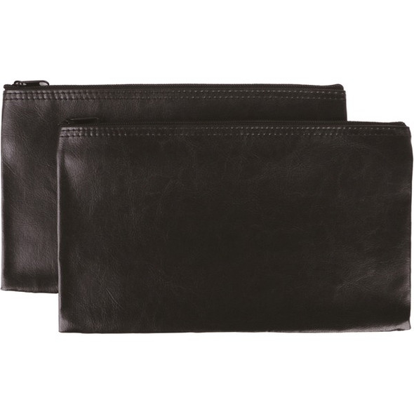 Sparco Carrying Case (Wallet) Cash, Check, Receipt, Office Supplies - Black - Polyvinyl Chloride (PVC) Body x 11" Width x 6" Depth - 2 / Pack