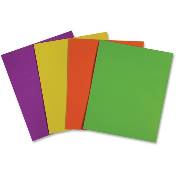 Sparco Letter Pocket Folder - 8 1/2" x 11" - 2 Internal Pocket(s) - Leatherette - Assorted - 25 / Box