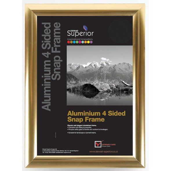 Seco Mitred Snap Frame - 8.50" x 11" Frame Size - Rectangle - Durable - 1 Each - Aluminum - Gold