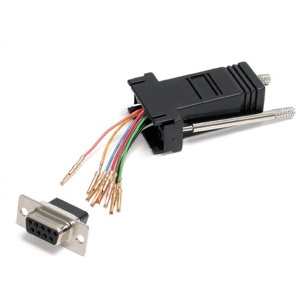 StarTech.com DB9 to RJ45 Modular Serial Adapter - Black - Convert your DB9 male connector into an RJ45 female connector