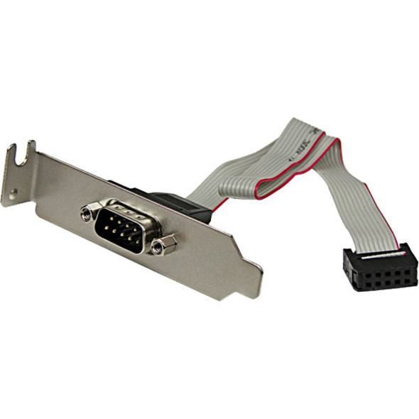 StarTech.com 9-pin Serial to 10-pin Header Slot Plate with Low Profile Bracket - Serial panel - DB-9 (M) - 10 pin IDC (F) - 23 cm - Add a DB9 serial port to the rear panel of a small form factor/low profile computer.