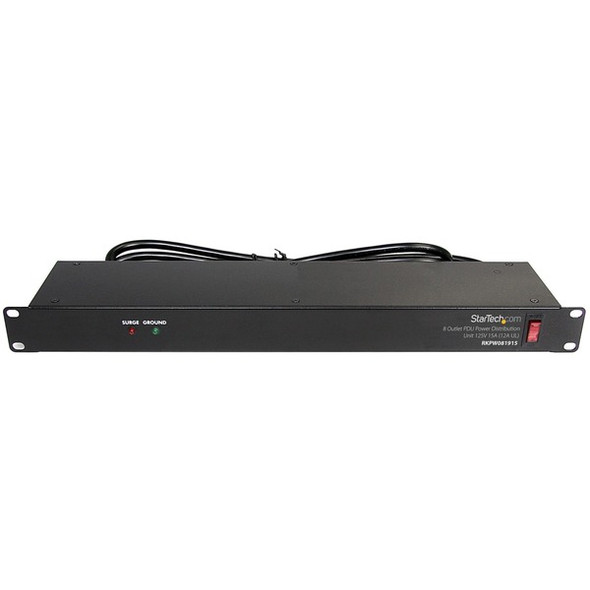 StarTech.com Rackmount PDU with 8 Outlets with Surge Protection - 19in Power Distribution Unit - 1U - Protect your equipment while adding eight additional power outlets to your server rack, with this 19in power distribution unit