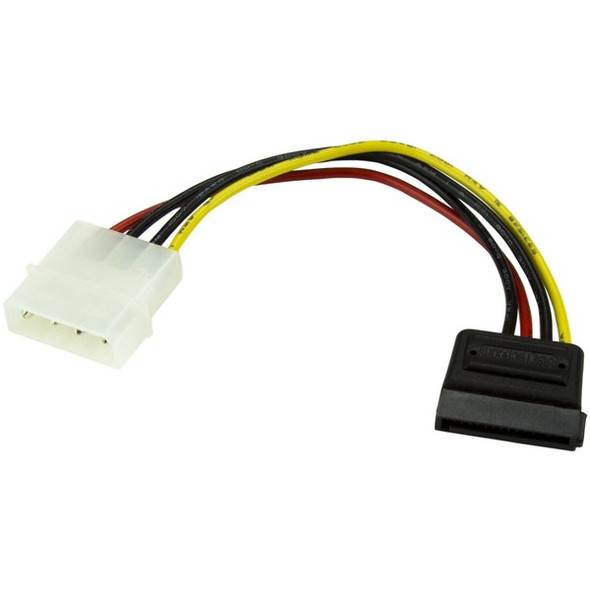 StarTech.com 6in 4 Pin LP4 to SATA Power Cable Adapter - Power a Serial ATA hard drive from a conventional LP4 power supply connection - LP4 to sata adapter - LP4 to sata power - 4 pin to sata power - 6in LP4 to sata cable - lp4 to sata