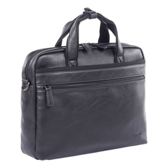 Valais Executive Briefcase, Fits Devices Up to 15.6", Leather, 4.75 x 4.75 x 11.5, Black