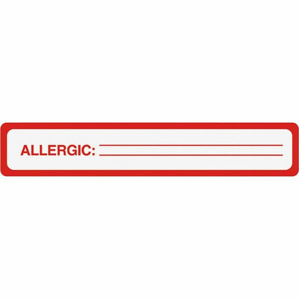 Tabbies ALLERGIC Allergy Message Labels - 5 1/2" Width x 1" Length - Black, Black - 175 / Roll
