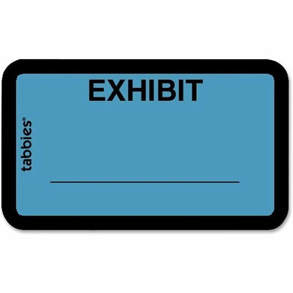 Tabbies Color-coded Legal Exhibit Labels - 1 5/8" Width x 1" Length - Blue - 252 / Pack