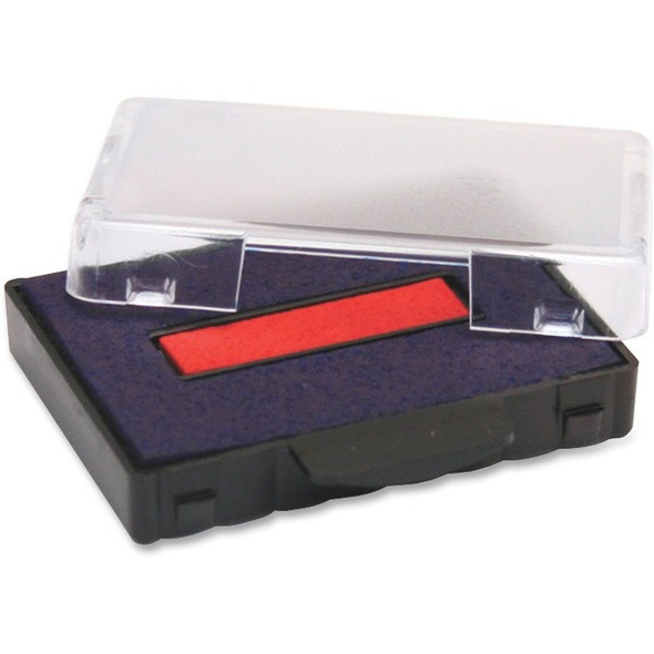Trodat T5444 Replacement Ink Pad - 1 Each - Red, Blue Ink - Plastic