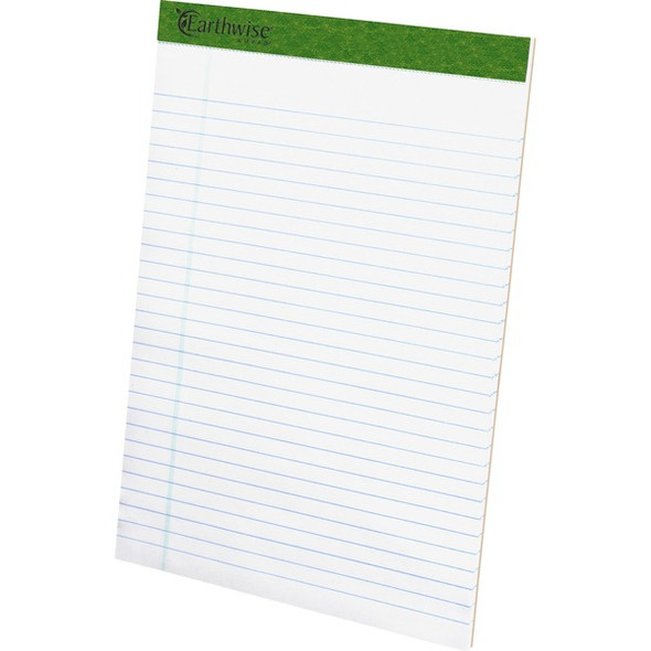 TOPS Recycled Perforated Legal Writing Pads - 50 Sheets - 0.34" Ruled - 15 lb Basis Weight - 8 1/2" x 11 3/4" - Environmentally Friendly, Perforated - Recycled - 1 Dozen