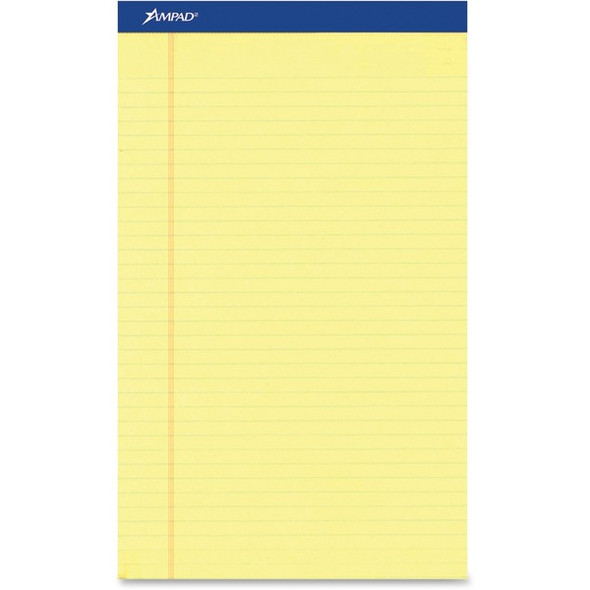 Ampad Perforated Ruled Pads - Letter - 50 Sheets - Stapled - 0.34" Ruled - Letter - 8 1/2" x 11"8.5" x 11.8" - Dark Blue Binding - Sturdy Back, Chipboard Backing, Perforated, Tear Resistant - 1 Dozen