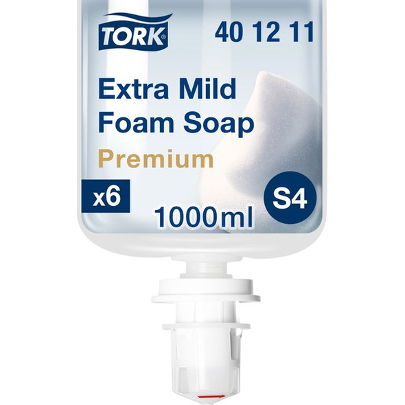 Tork Extra Mild Foam Soap - 401211 - for S4 Dispenser Systems, 1 x 33.815 fl oz - Tork Extra Mild Foam Soap - 401211 - Soap for S4 Dispenser Systems - Premium Quality, Fragrance- and Dye-free 1 x 33.815 fl oz