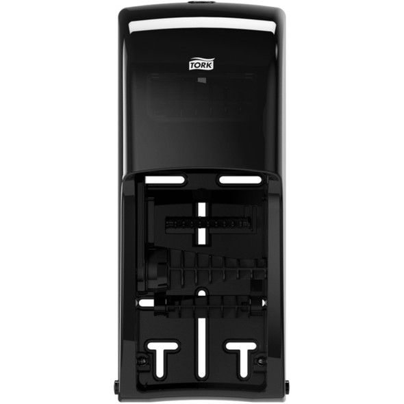 Tork Twin Toilet Paper Roll Dispenser Black T26 - Tork Twin Toilet Paper Roll Dispenser Black T26, High Capacity, Elevation Range, 6.5" x 6.3" x 14.2" , 555628