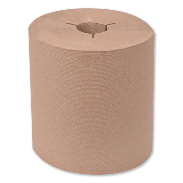 Universal Hand Towel Roll, Notched, 1-Ply, 8" x 630 ft, Natural, 6 Rolls/Carton