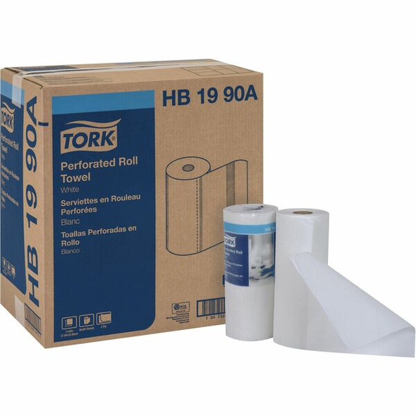 TORK Main Street Household Roll Towels - 2 Ply - 11" x 63 ft - 84 Sheets/Roll - 4.40" Roll Diameter - Fiber - Perforated, Strong, Absorbent, Soft, Embossed - For General Purpose - 30 / Carton