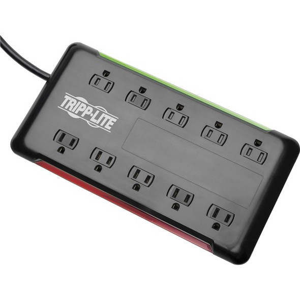 Tripp Lite by Eaton Protect It! 10-Outlet Surge Protector, 6 ft. Cord, 2880 Joules, Black Housing - 10 x NEMA 5-15R - 1800 VA - 2880 J - 120 V AC Input - 6 ft