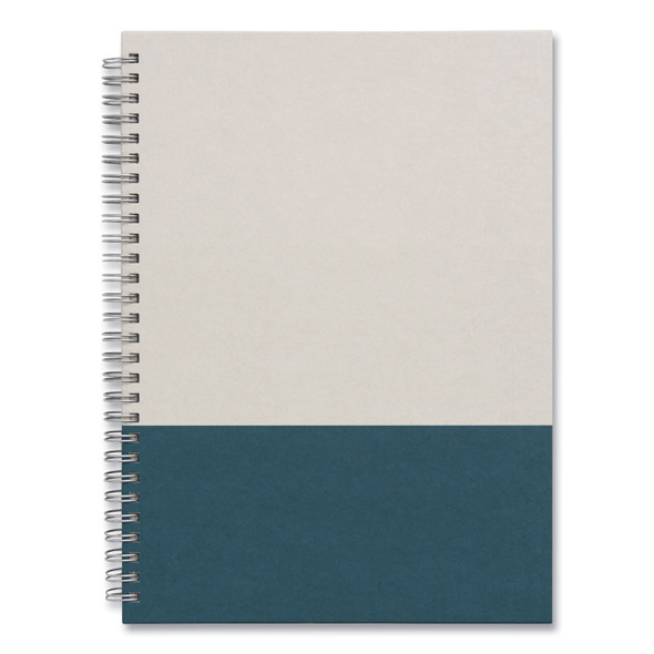 Wirebound Hardcover Notebook, 1-Subject, Narrow Rule, Gray/Teal Cover, (80) 9.5 x 6.5 Sheets